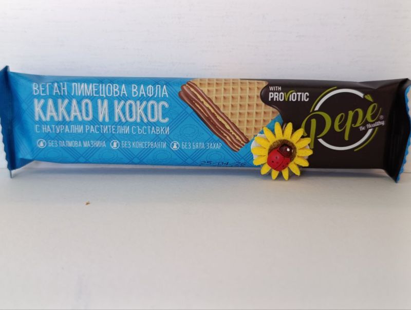  Вафла лимецова PEPE с какао и кокос 30 гр 